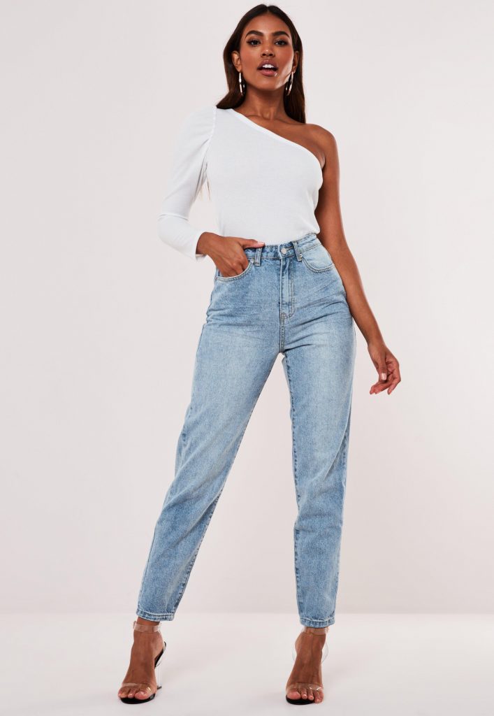 light blue riot highwaisted clean mom jeans