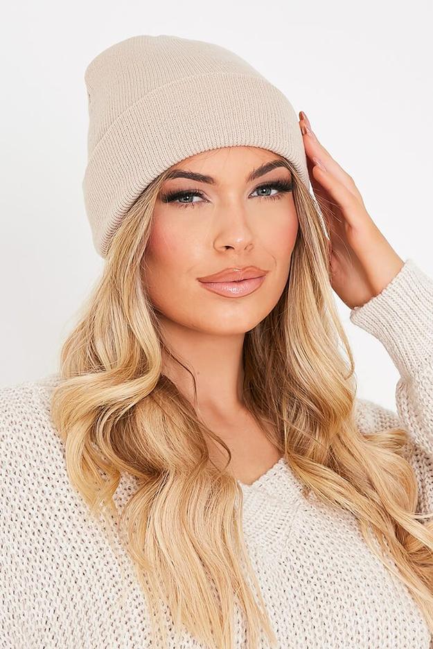 Stone Knitted Beanie Hat