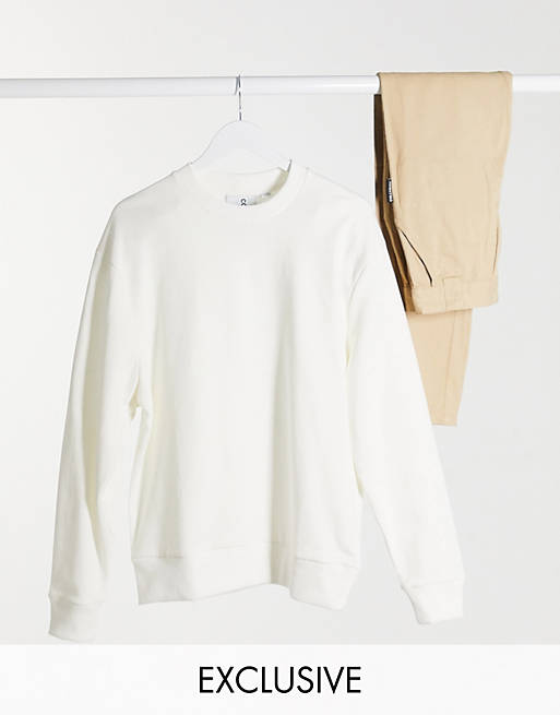 COLLUSION Unisex sweatshirt in ecru