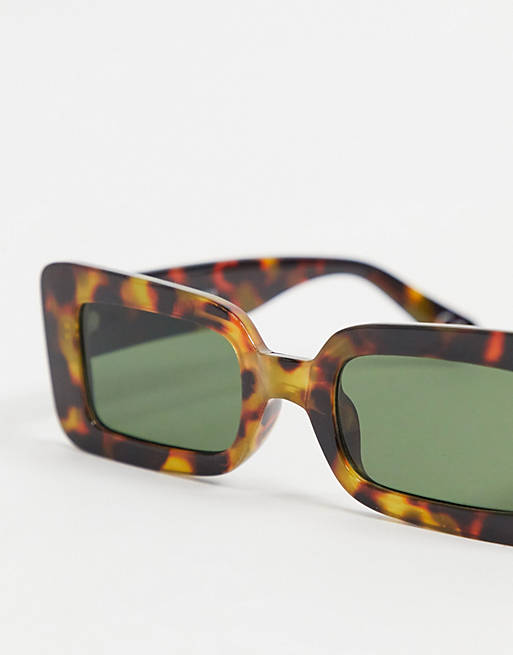 ASOS DESIGN recycled frame mid square sunglasses in tort