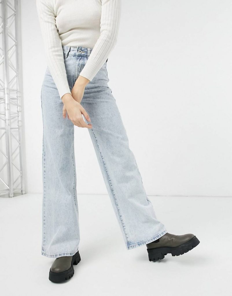 COTTON:ON WIDE LEG JEANS IN LIGHT WASH BLUE