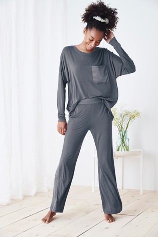 Charcoal Wide Leg Pyjamas