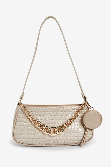 Croc Effect Shoulder Bag
