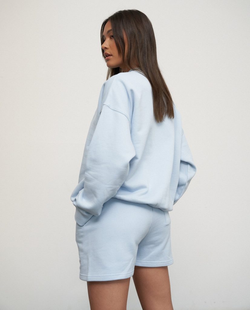 Cropped Sweat Shorts - Baby Blue