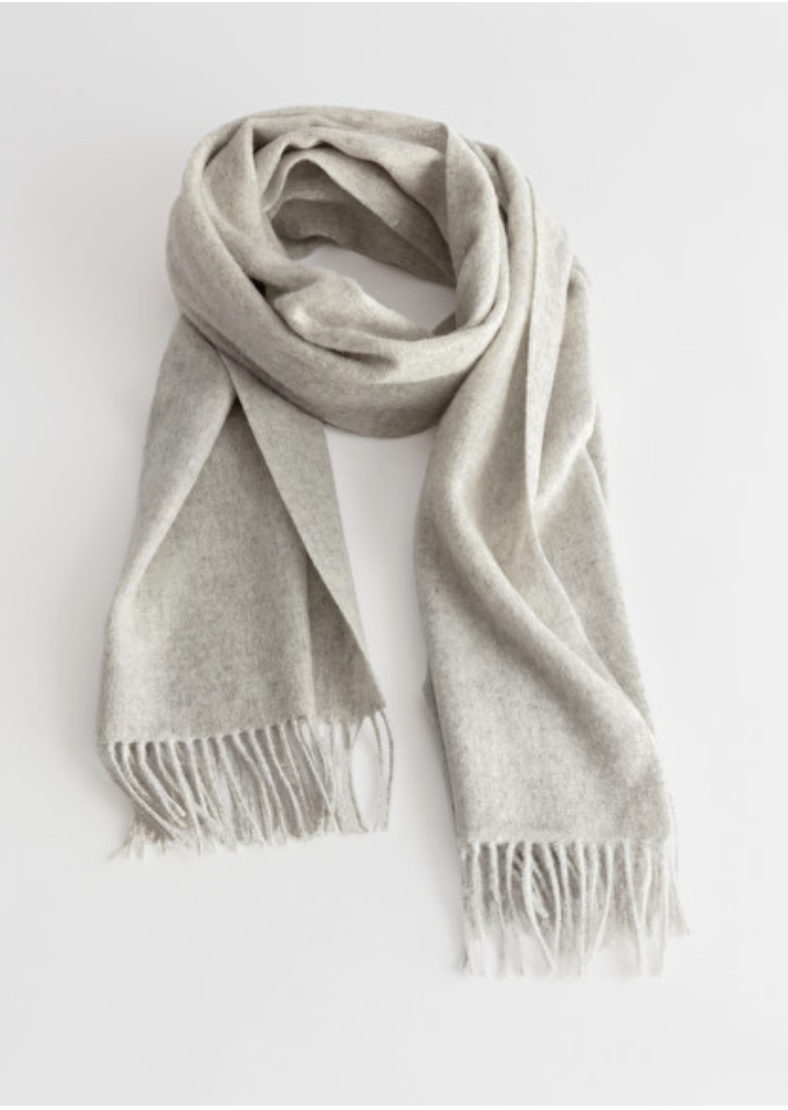 Wool Fringed Blanket Scarf