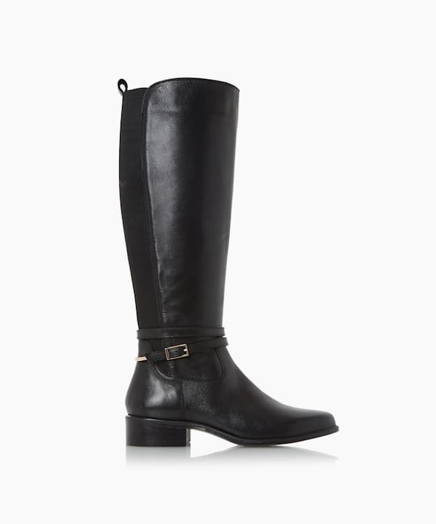 Buckle And Hardware Detail Knee High Riding Boots