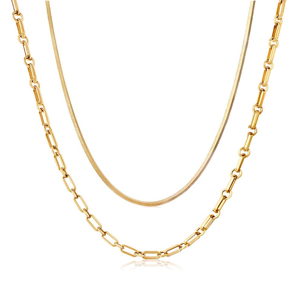 Chain Necklace Layering Set - Gold