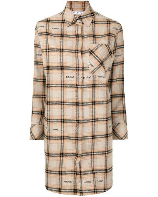 Women's Natural Flannel Shirt Dress