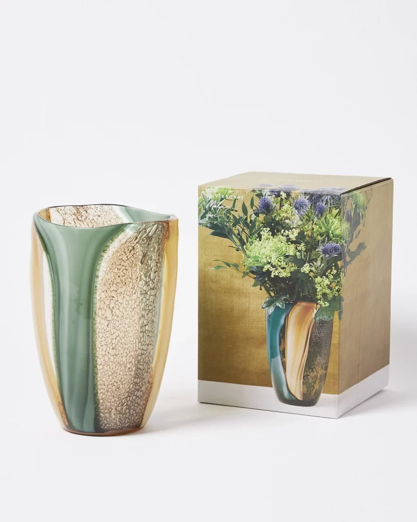 Mala Green Glass Bubble Vase
