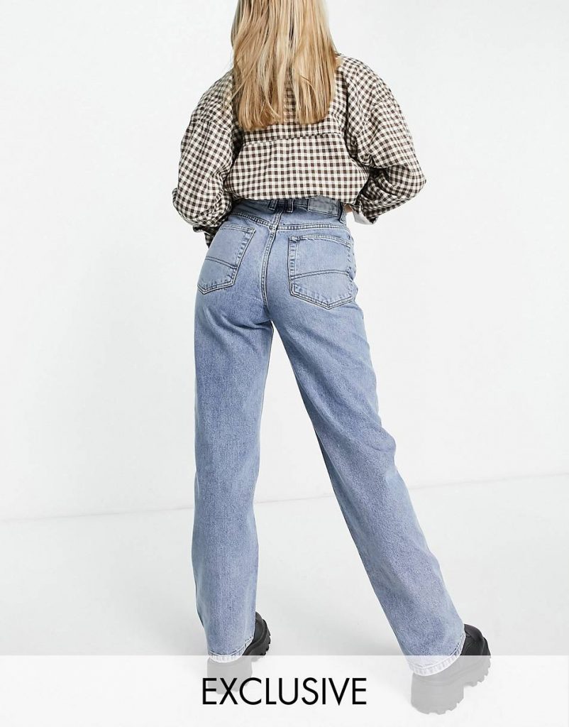 COLLUSION x014 dad jeans in heavy vintage wash