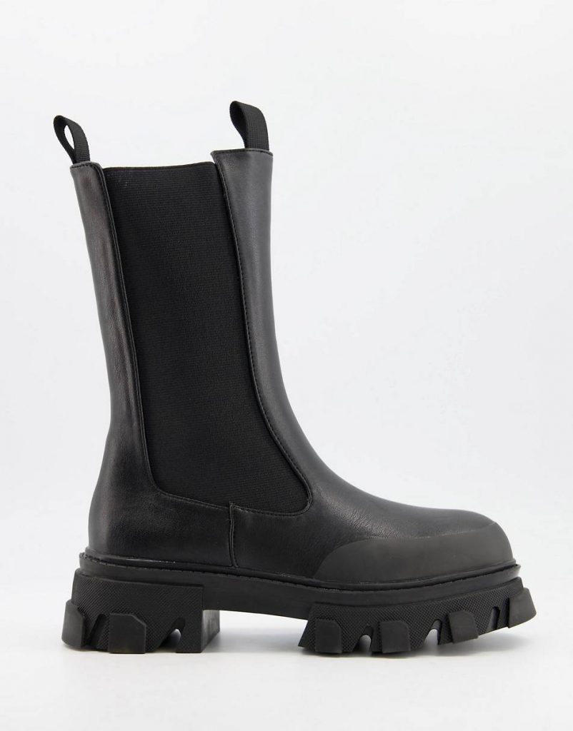  Public Desire Boston chunky chelsea boots in black