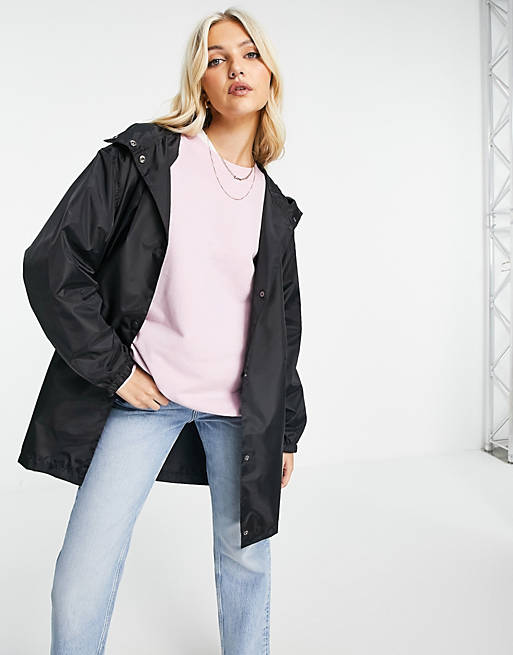 ASOS DESIGN oversized rain jacket in black