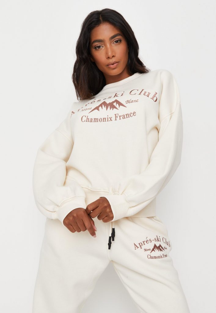 Cream Co Ord MSGD Sports Apres Ski Club Sweatshirt