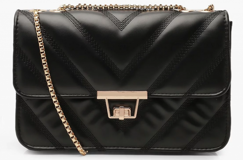Quilted Faux Leather Cross Body Chain Bag