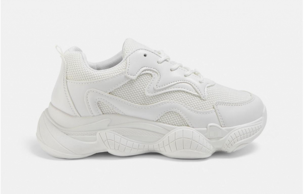 white bubble sole trainers