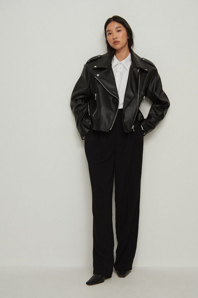 Oversized Biker PU Jacket