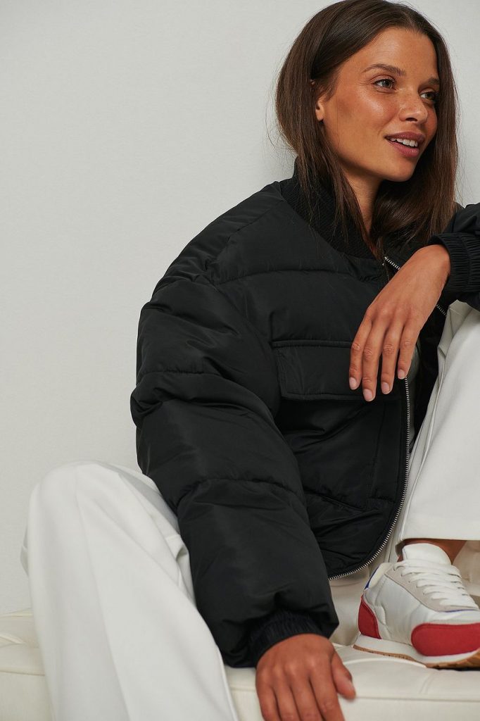 Short Puffer Bomber Jacket