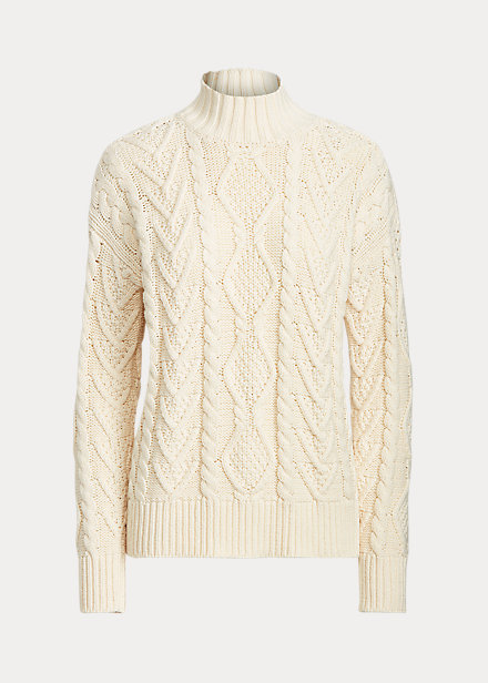 Cable-Knit Mockneck Jumper