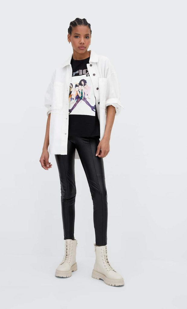 Faux leather leggings