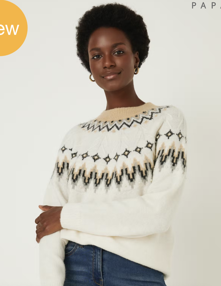 Cream Pearl Fair Isle Jumper