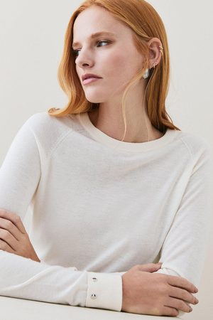 Cashmere Blend Crew Neck Trim Jumper