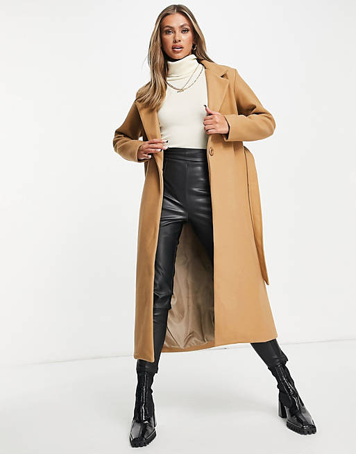 NaaNaa belted coat in stone
