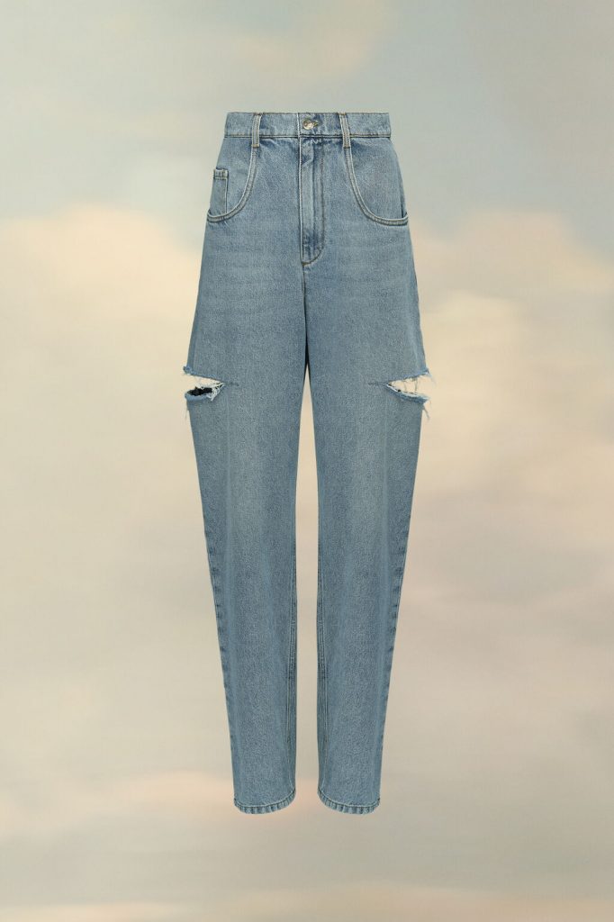 Denim jeans with slash details