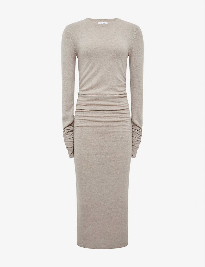 Charley ruched knitted midi dress