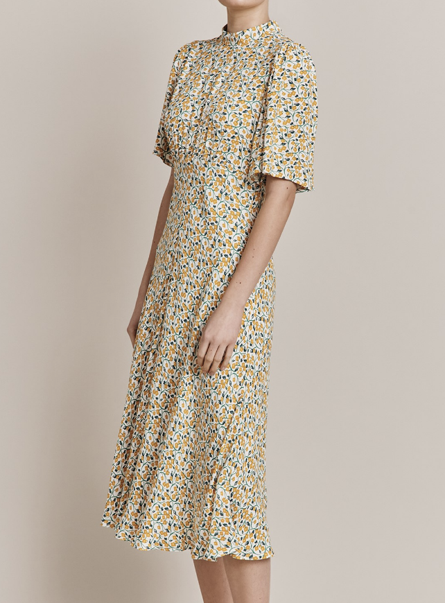 PENNY YELLOW BUTTERCUP PRINT MIDI DRESS 