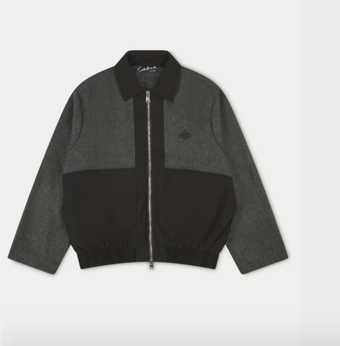 TWEED PANELLED BOMBER JACKET