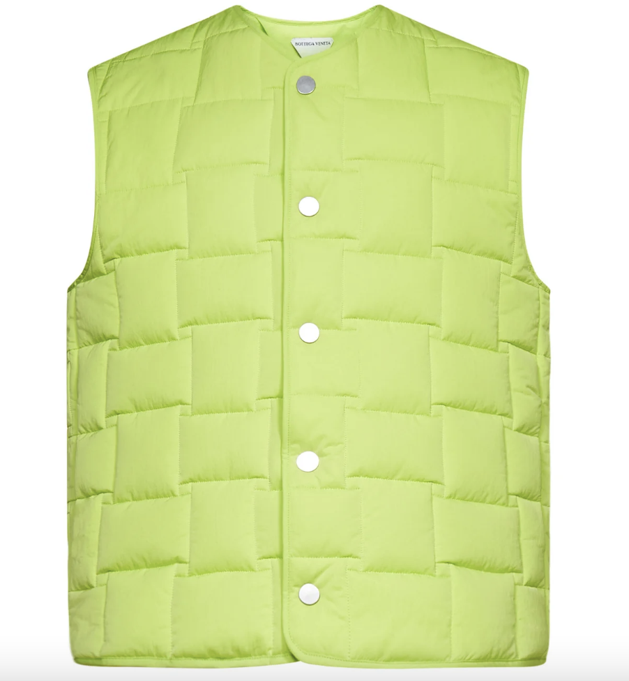 Bottega Veneta Buttoned V-Neck Padded Vest. Image Source: Cettire 