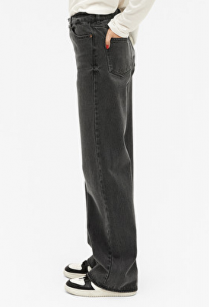 Yoko high waist wide washed black jeans