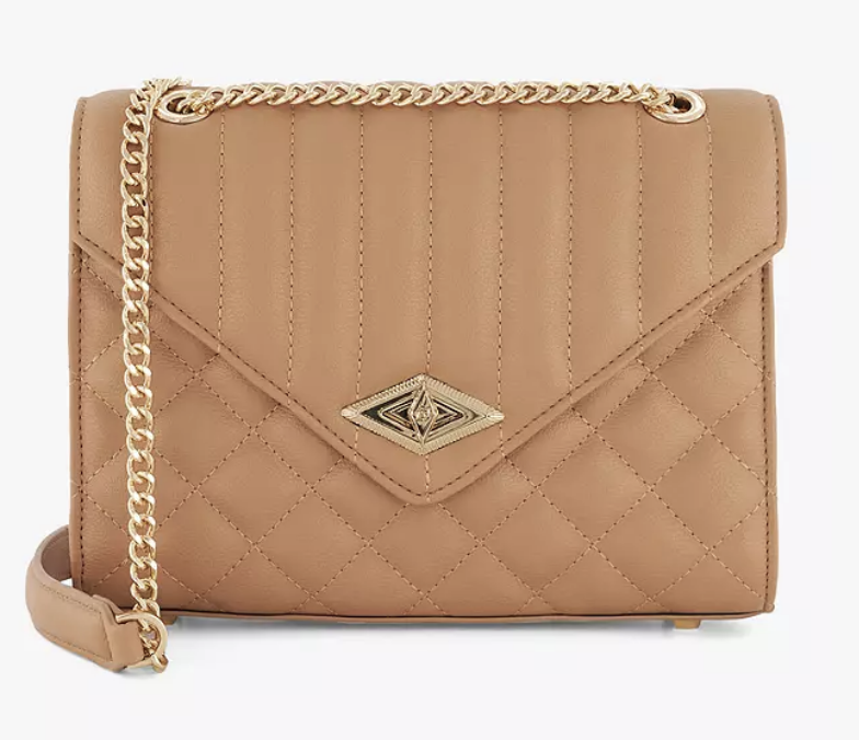 Dune Dellsie Quilted Slim Clutch Bag, Camel