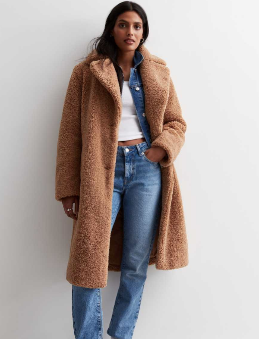 Tan Teddy Long Coat