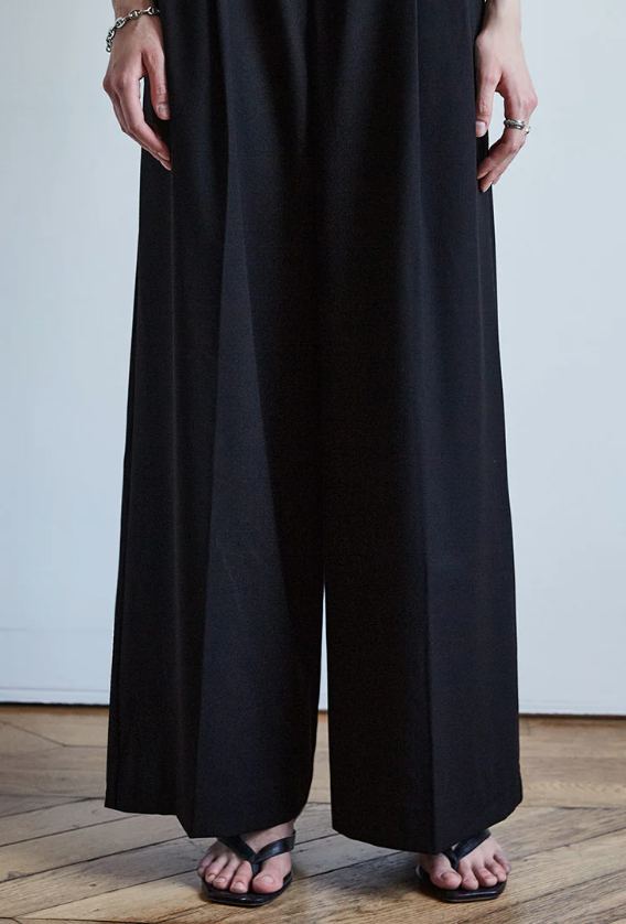 BLACK WIDE LEG PANTS