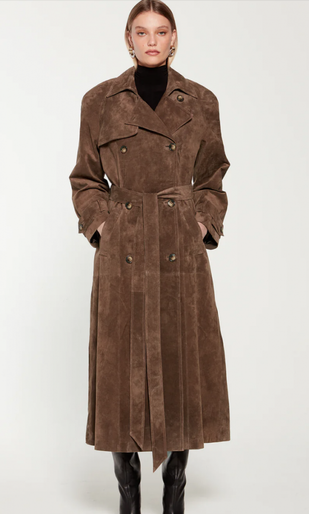 CORRIN SUEDE TRENCH COAT