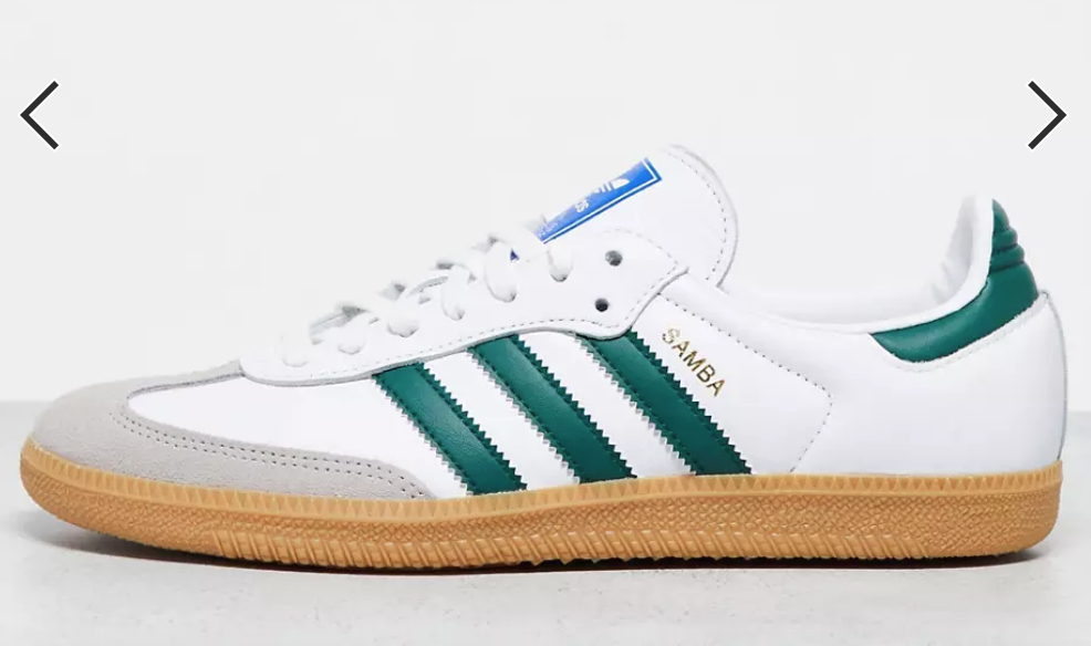 adidas Originals Samba OG trainers in white and green