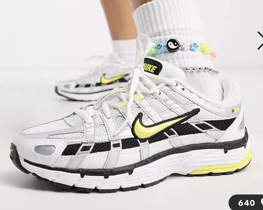 Nike P-6000 trainers in silver and yellow